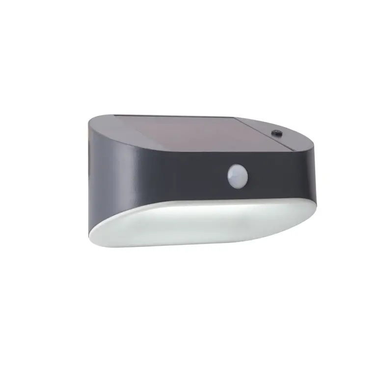 Соларен аплик със сензор за движение, solar, черен, searchlight, led 1.2w, 3000k, 120lm, 67421bk-pir