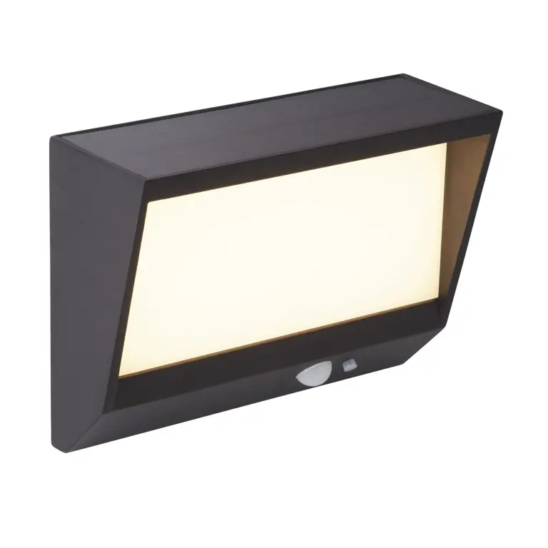 Соларен аплик със сензор за движение, solar, черен, searchlight, led 2w, 3000k, 215lm, 67418bk