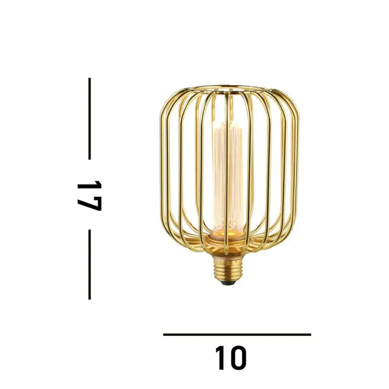 Led лампа 3.5w drum, e27, злато, searchlight, топла светлина, 1800k, 120lm, 16005go