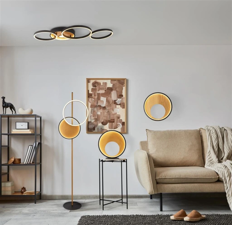 Плафон curio, черен, searchlight, led 40w, 936lm, 3000k, 36305-1bk