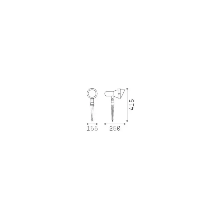 Градински прожектор terra pr1 big coffee, coffee, ideal lux, 1xE27, 321622