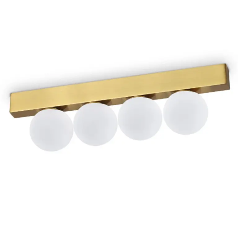Плафон PING PONG PL4 OTTONE, brushed brass, ideal lux, led 11w, 3000k, 1000lm, 328249