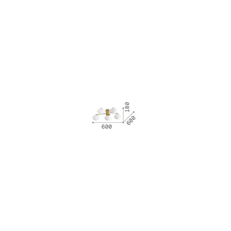 Плафон HERMES PL5 D60 OTTONE, satin brass, ideal lux, 5xG9x4w, 3000k, 5x510lm, 316697