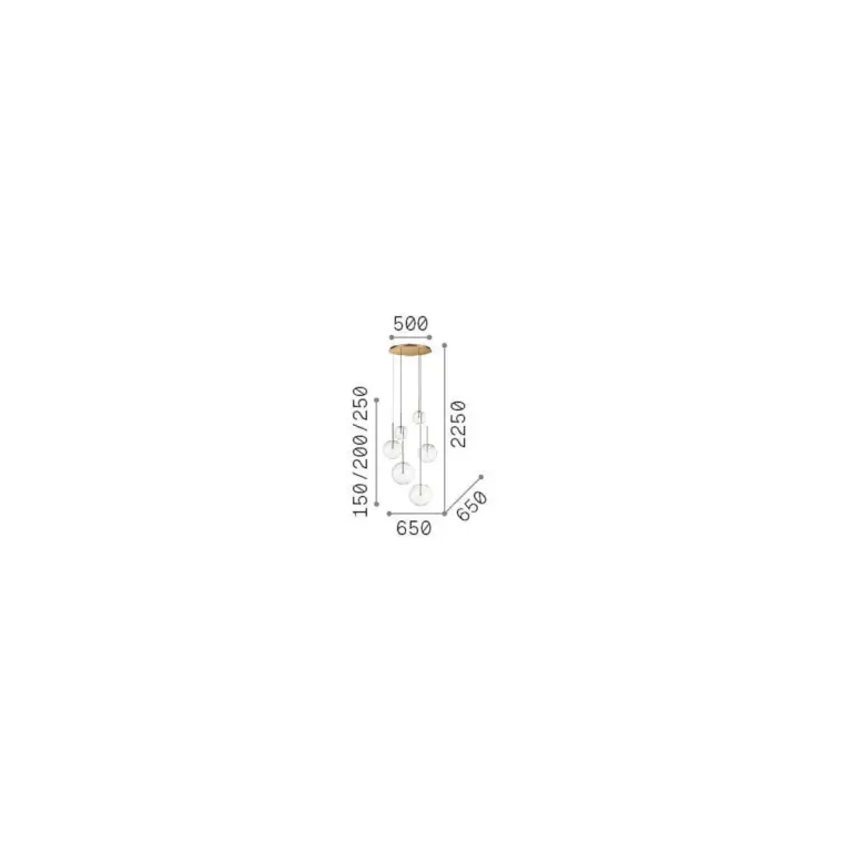 Полилей EQUINOXE SP6 OTTONE, brass, ideal lux, 6xG4, 317243