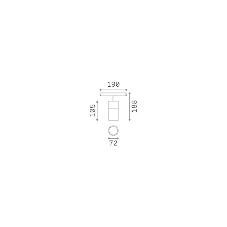 Спот за шина ego track single white, dali, ideal lux, led 26w, 3000k, 3050lm, 307596