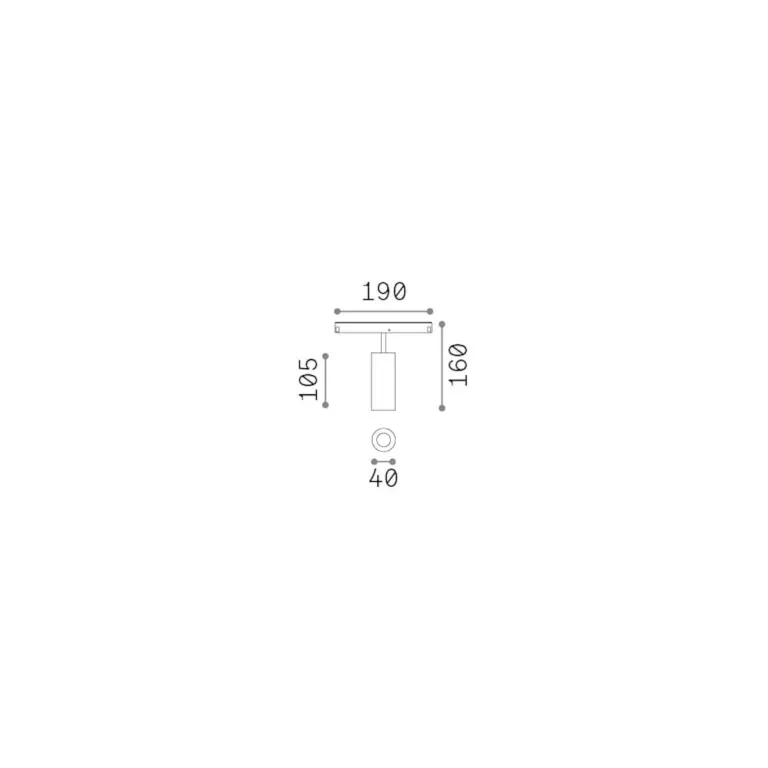 Ego track single 12w 3000k 1-10v bk
