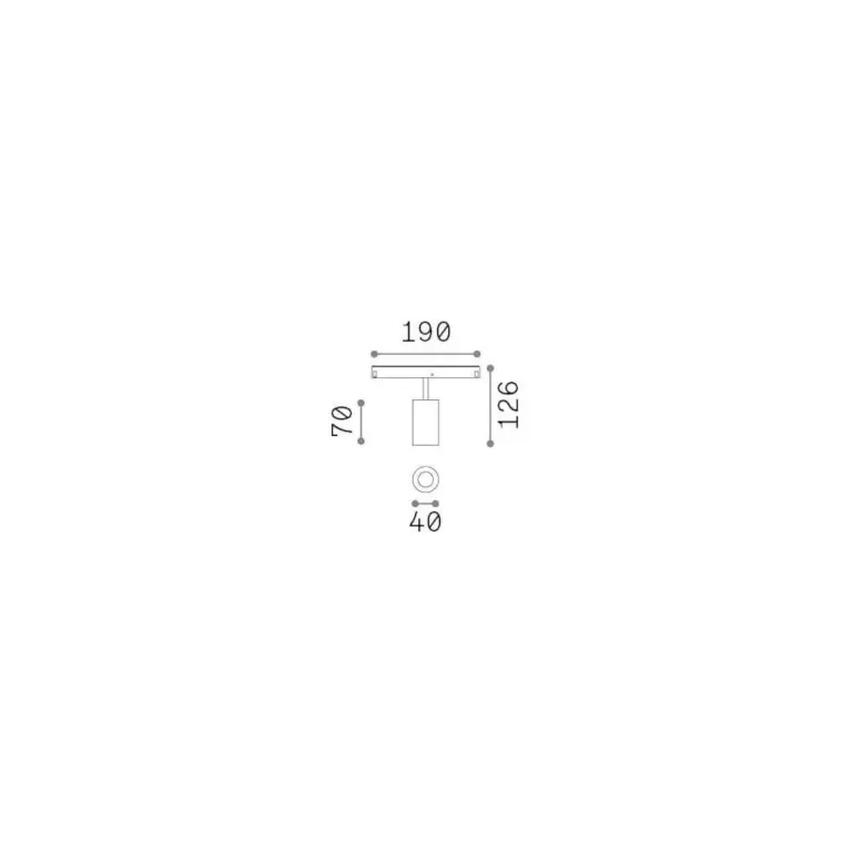 Ego track single 08w 3000k dali bk