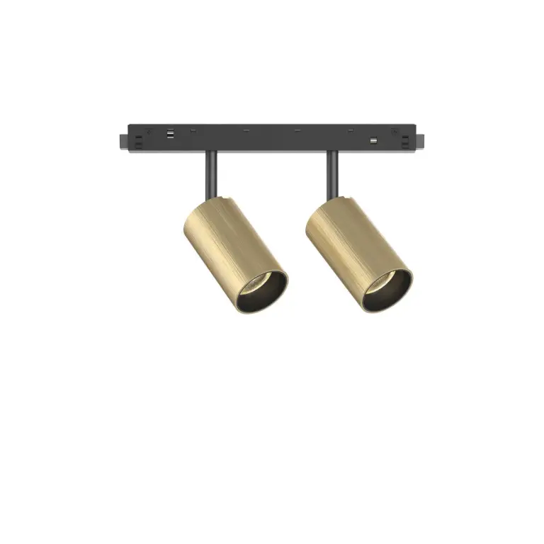 спот за шина ego track double 16w 3000k on-off gd, brass, ideal lux, led 16w, 3000k, 1500lm, 282015