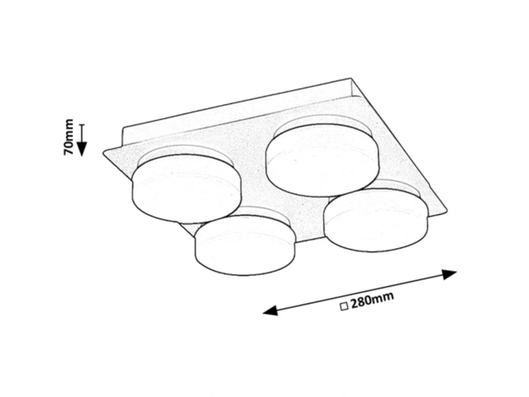 75004 Attichus, осветление за баня, LED 21W, D 28cm