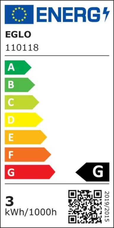 Led лампа 2.5w - димируема, топла светлина, eglo, e27-led-g95, 200lm, 2200k, 110118