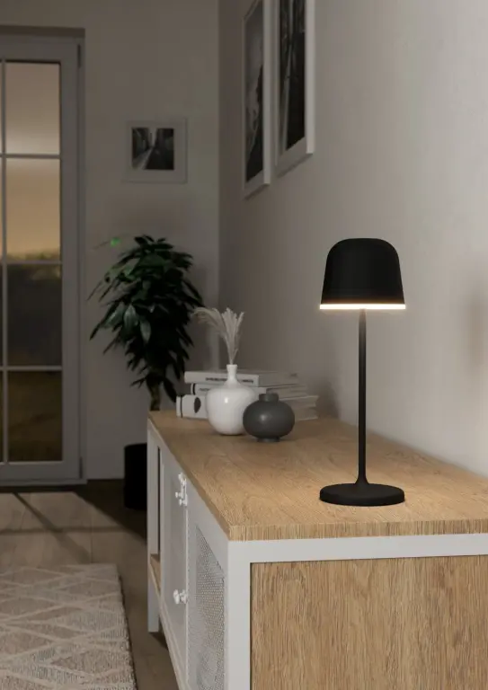 Настолна лампа mannera, черен, eglo, led с USB 1x2,2W, 200lm, 3000K, IP54, 900457