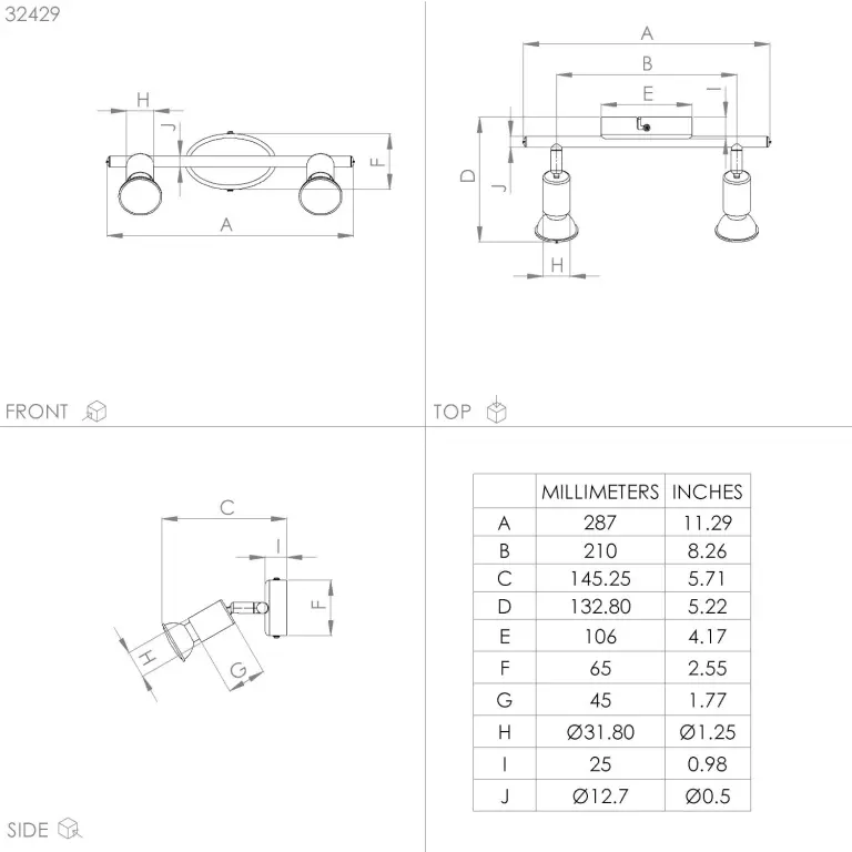 Спот buzz-led, черен, eglo, led 2xGU10, 2x2,8w - 3000k, 32429