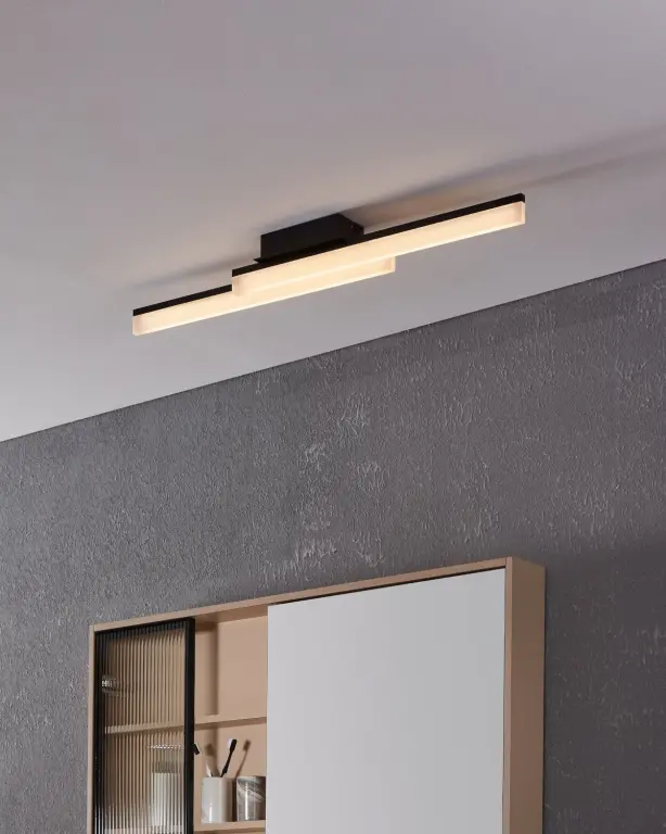 Плафон/аплик palmital, черен, eglo, led 2x11w, 2700lm, 3000K, IP44, 900844