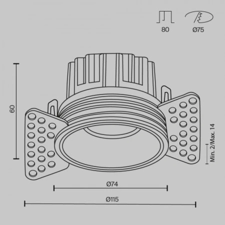 Луна round, white, maytoni, led 12w, 3000k, 920lm, dl058-12w3k-trs-w