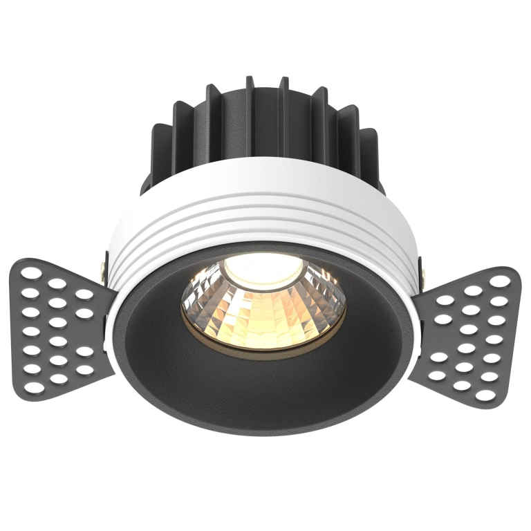 Луна round, black, maytoni, led 12w, 3000k, 880lm, dl058-12w3k-trs-b