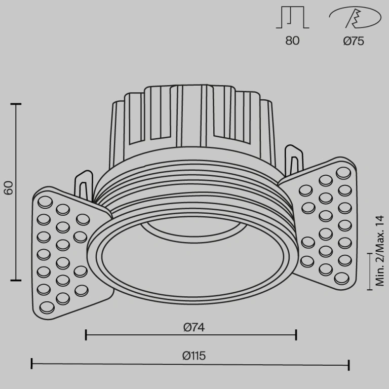 Луна round, black, maytoni, led 12w, 3000k, 880lm, dl058-12w3k-trs-b