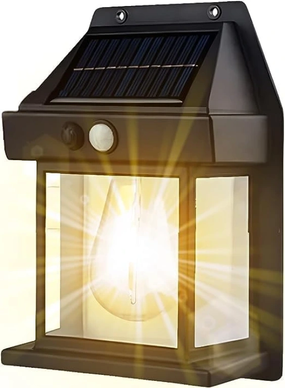 Соларна лампа Solar за стена със сензор и 3 режима на светене, elbulgaria, топла светлина, 3000k, 5V, 2945