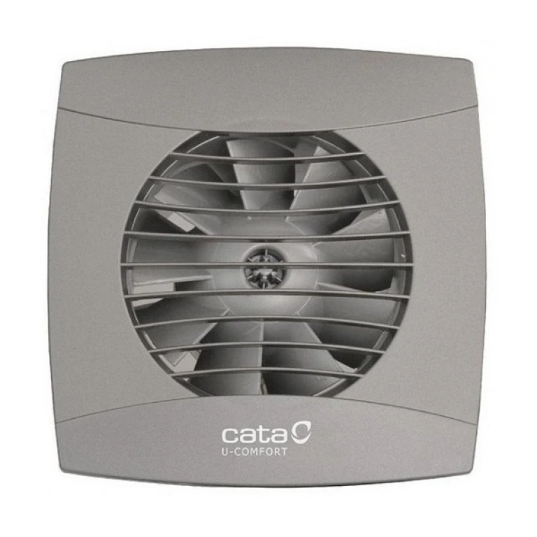 вентилатор за баня с таймер и клапа, сив, cata, uc10 timer, ф100, 110m3/h, 8w, C01201000