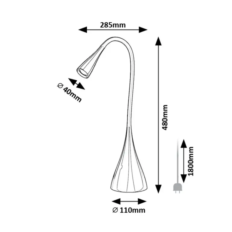 Настолна лампа Jeff2, бяла, led 4w, 3000k, 270lm, rabalux, 74205