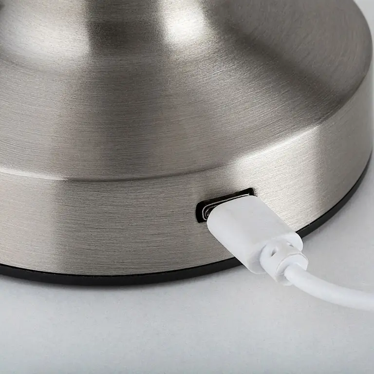 Senan, indoor table lamp, silver metal l
