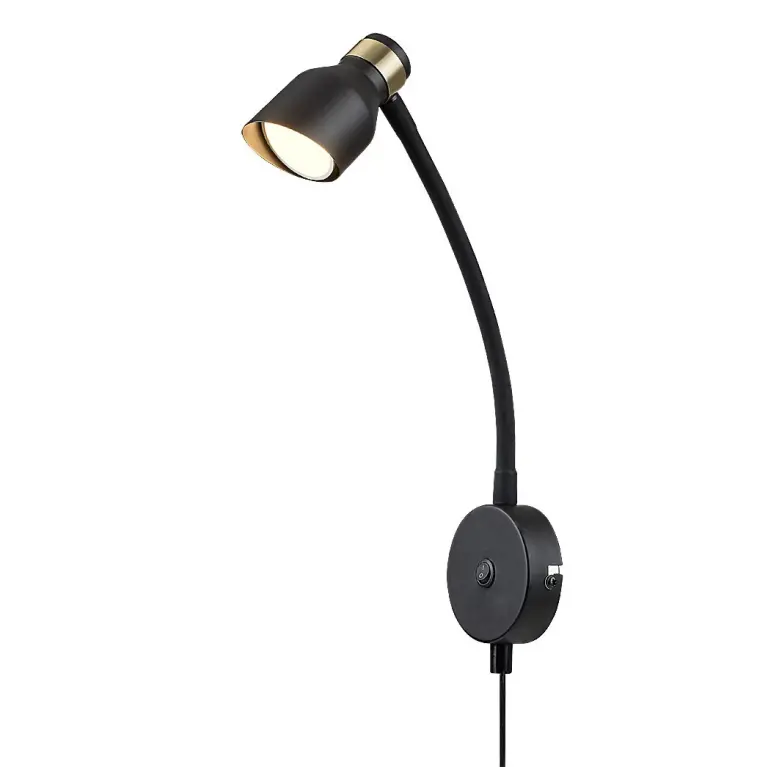 Lilou, indoor matte black + gold metal w