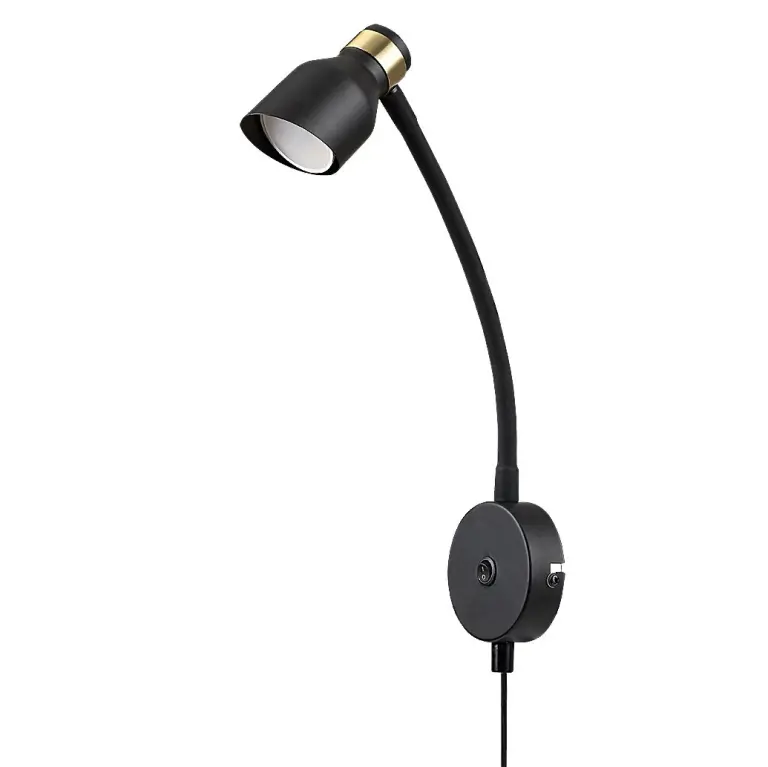 Lilou, indoor matte black + gold metal w