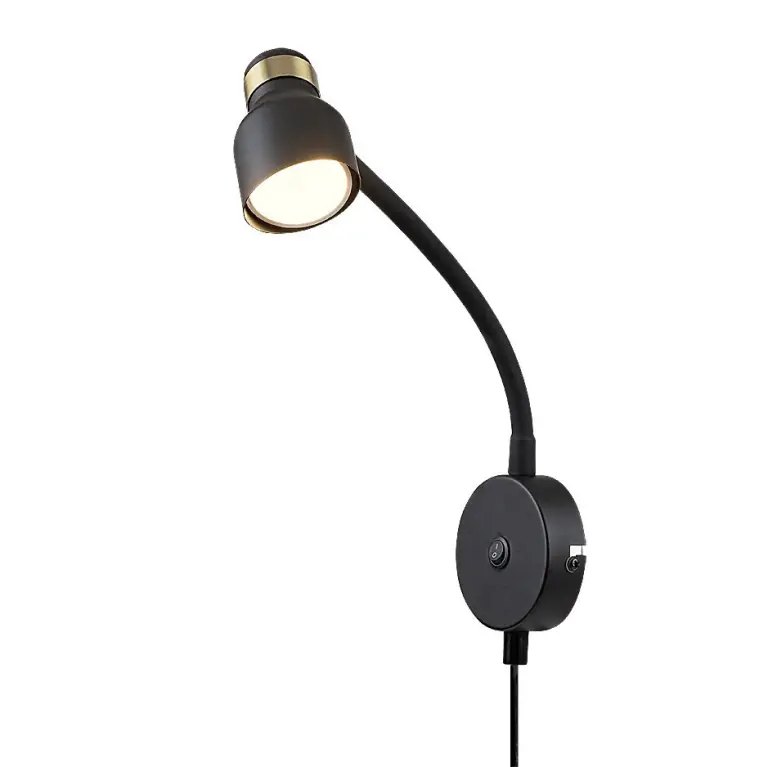 Lilou, indoor matte black + gold metal w