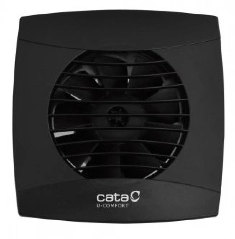 Вентилатор за баня с таймер и клапа, черен, cata, uc10 timer, ф100, 110m3/h, 8w, C01202100