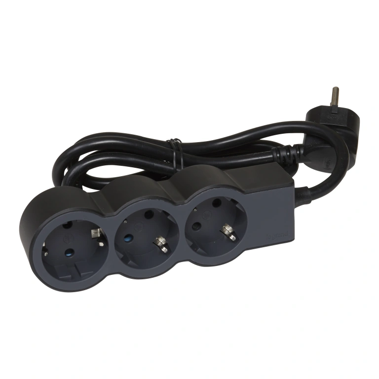 (copy) разклонител 3X2P+E, с кабел 3 метра, бял, Standard NEW, legrand, 694559