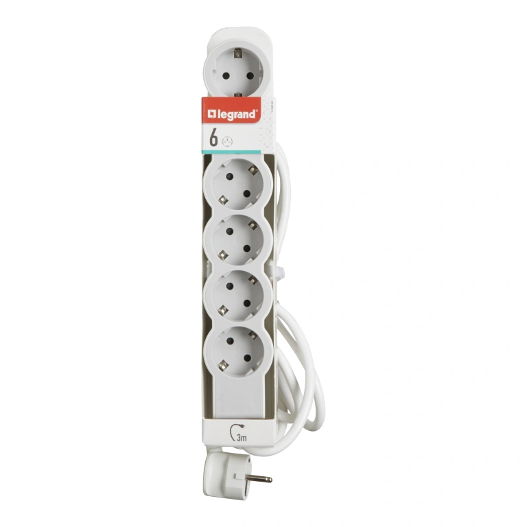 (copy) разклонител 3X2P+E, с кабел 1,5 метра, бял, Standard NEW, legrand, 694549