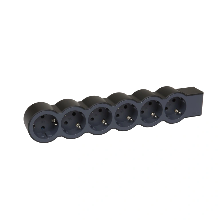 разклонител 6X2P+E, без кабел, черен, Standard NEW, legrand, 694580