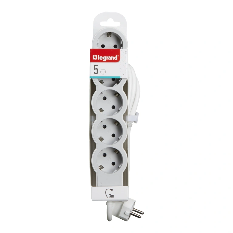 (copy) разклонител 6X2P+E, с кабел 1.5 метра, бял, Standard NEW, legrand, 694557