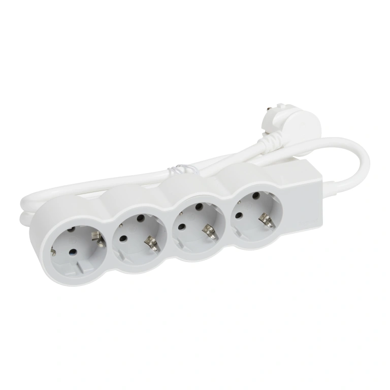 разклонител 4X2P+E, с кабел 5 метра, бял, Standard NEW, legrand, 694569