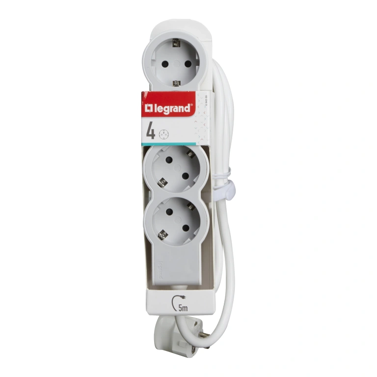 (copy) разклонител 4X2P+E, с кабел 1,5 метра, бял, Standard NEW, legrand, 694552