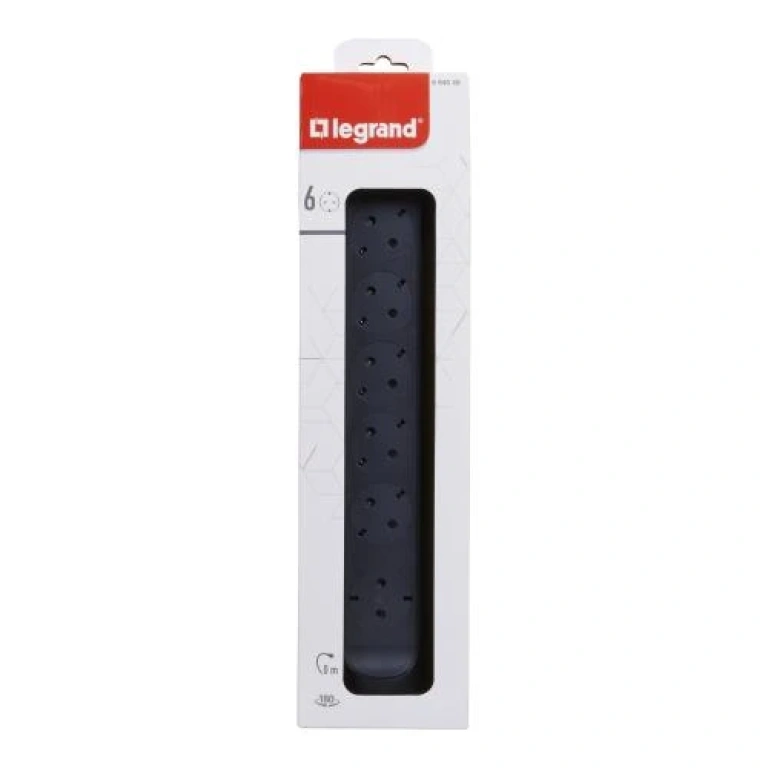 (copy) разклонител с копче, 6X2P+E, без кабел, бял, Premium NEW, legrand, 694547