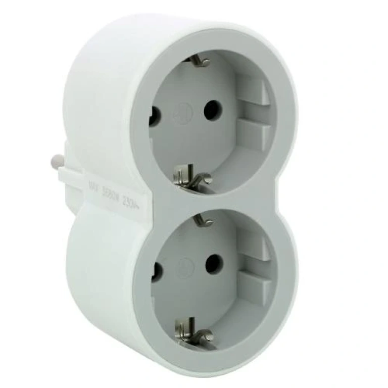 (copy) адаптер за контакт  3x шуко, без кабел, бял, NEW legrand, 694518