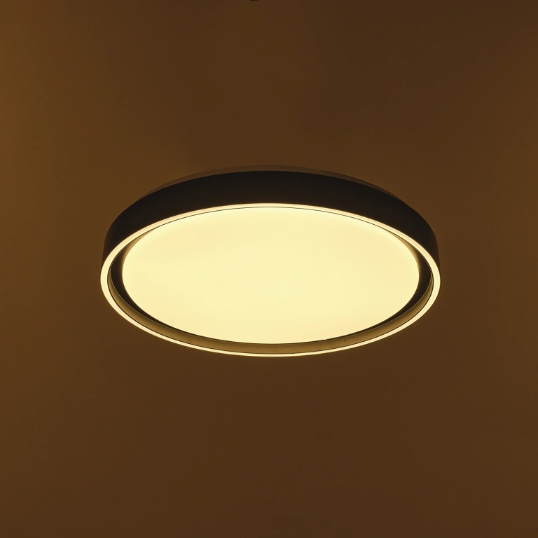 Плафон със смарт управление Melody, черен, elbulgaria, led 48w, 3000-6000k, 2888T/400 BK