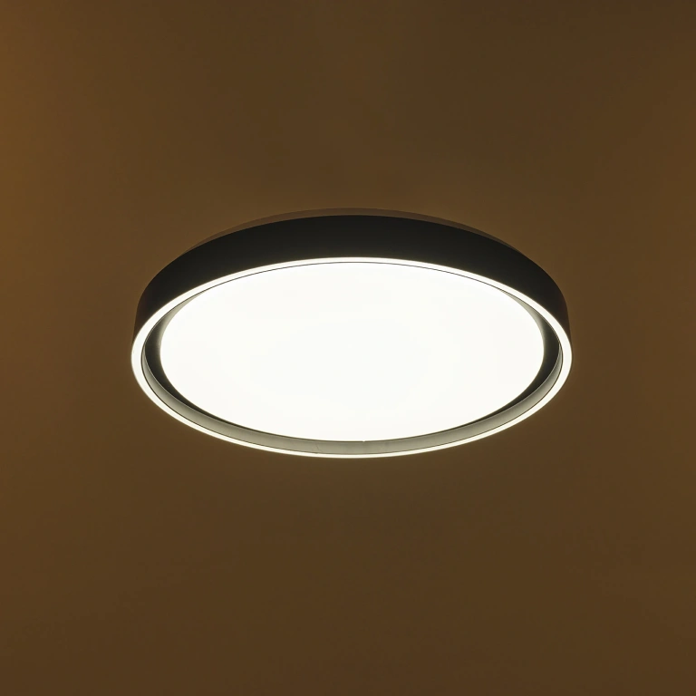 Плафон със смарт управление Melody, черен, elbulgaria, led 48w, 3000-6000k, 2888T/400 BK