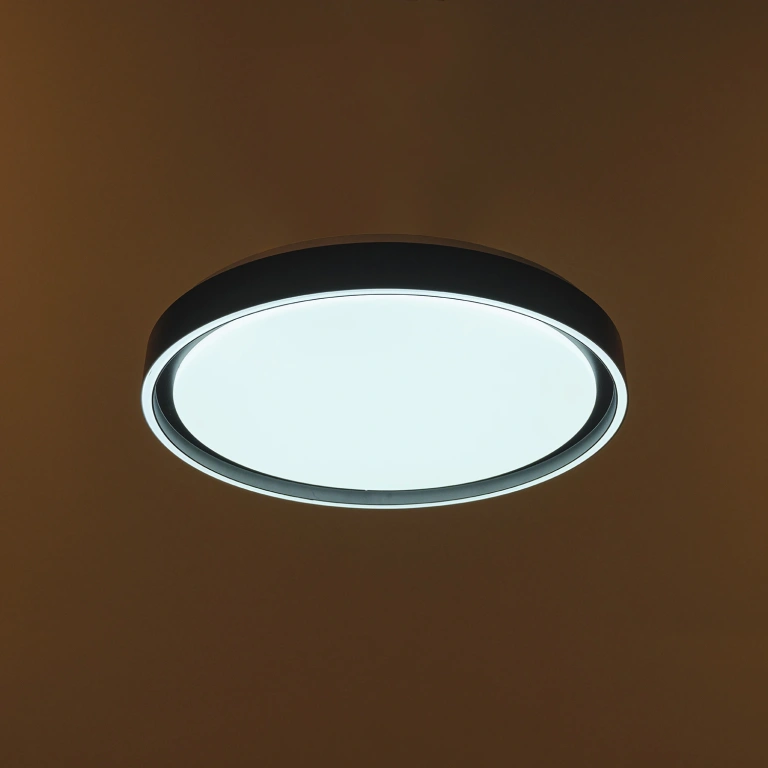 Плафон със смарт управление Melody, черен, elbulgaria, led 48w, 3000-6000k, 2888T/400 BK