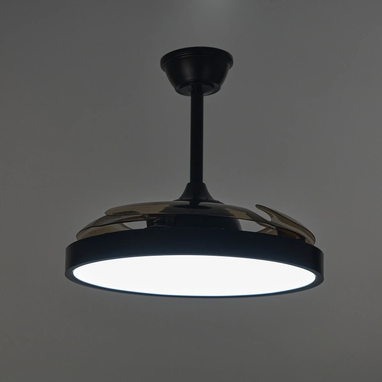 Полилей с вентилатор Twist, черен, elbulgaria, led 96w, 3000k-6500k, 9600Lm, 3024 bk
