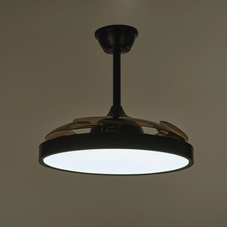 Полилей с вентилатор Twist, черен, elbulgaria, led 96w, 3000k-6500k, 9600Lm, 3024 bk