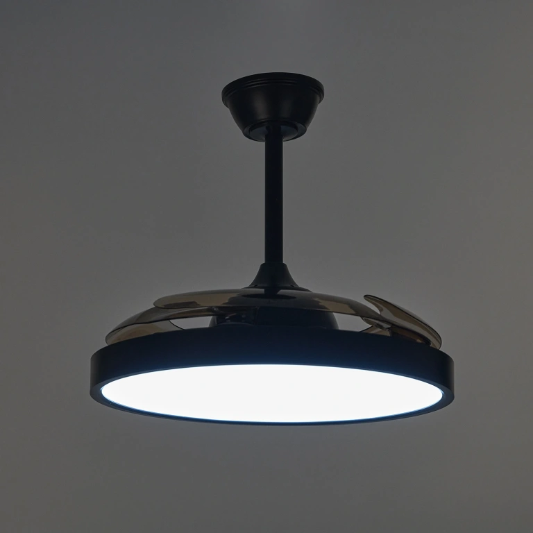 Полилей с вентилатор Twist, черен, elbulgaria, led 96w, 3000k-6500k, 9600Lm, 3024 bk
