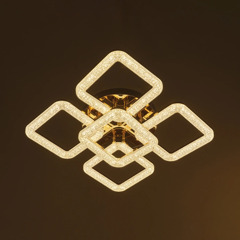 Плафон Estela със смарт управление, златен, elbulgaria, led 160w, 3000-6000k, 3015GD/5T