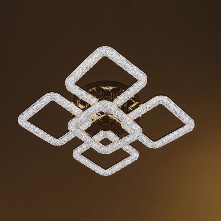 Плафон Estela със смарт управление, златен, elbulgaria, led 160w, 3000-6000k, 3015GD/5T