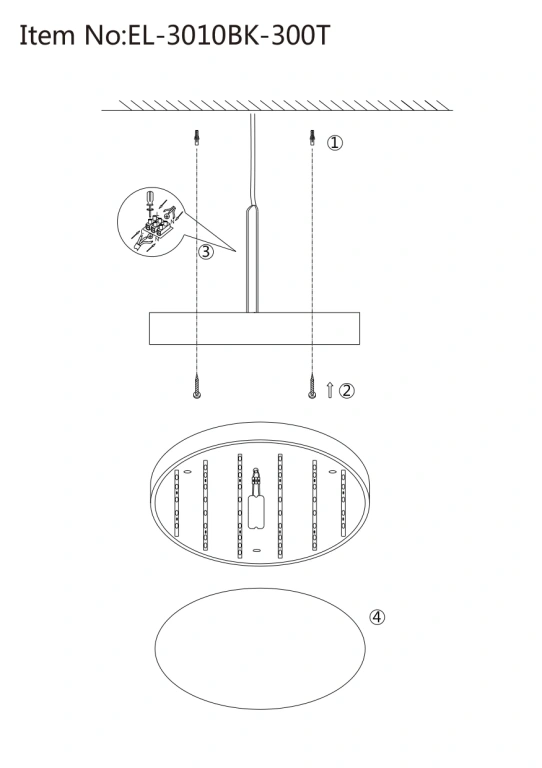 Плафон Eliza със смарт управление, черен, elbulgaria, led 32w, 3000-6000k, 3010BK/300T