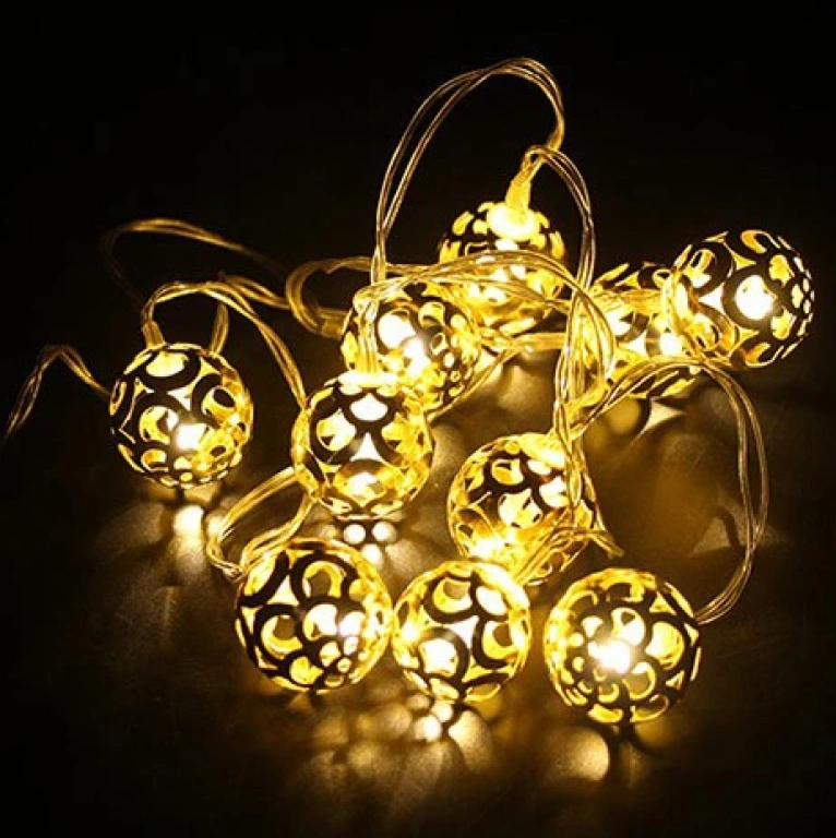 Коледни led лампички на батерии 2xАА, 10бр., 3V, IP20, 1м., 2700K, 5620650