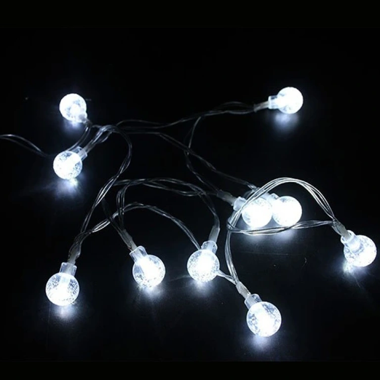 Коледни led лампички на батерии 2xАА, 10бр., 3V, IP20, 1м., 6400K, 5620670