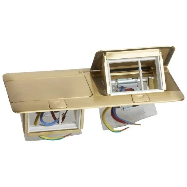 (copy) подова/мебелна кутия 2x4 модула, с вкл. монтажен кит, алуминий мат, legrand, 654015
