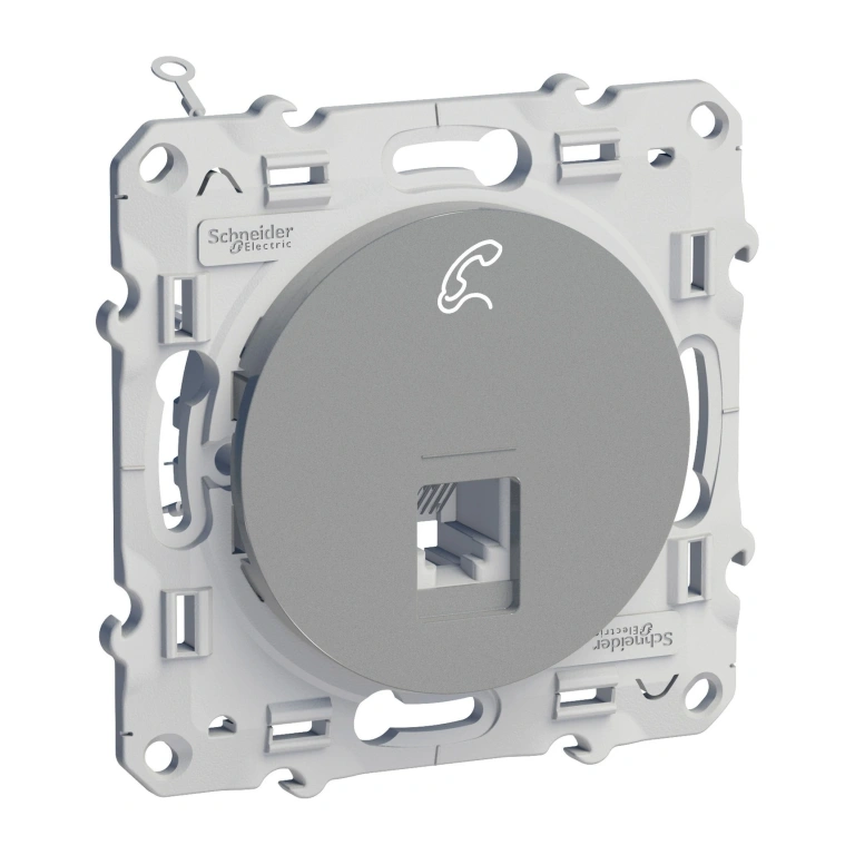 Розетка rj12, алуминий, schneider, odace, s530497