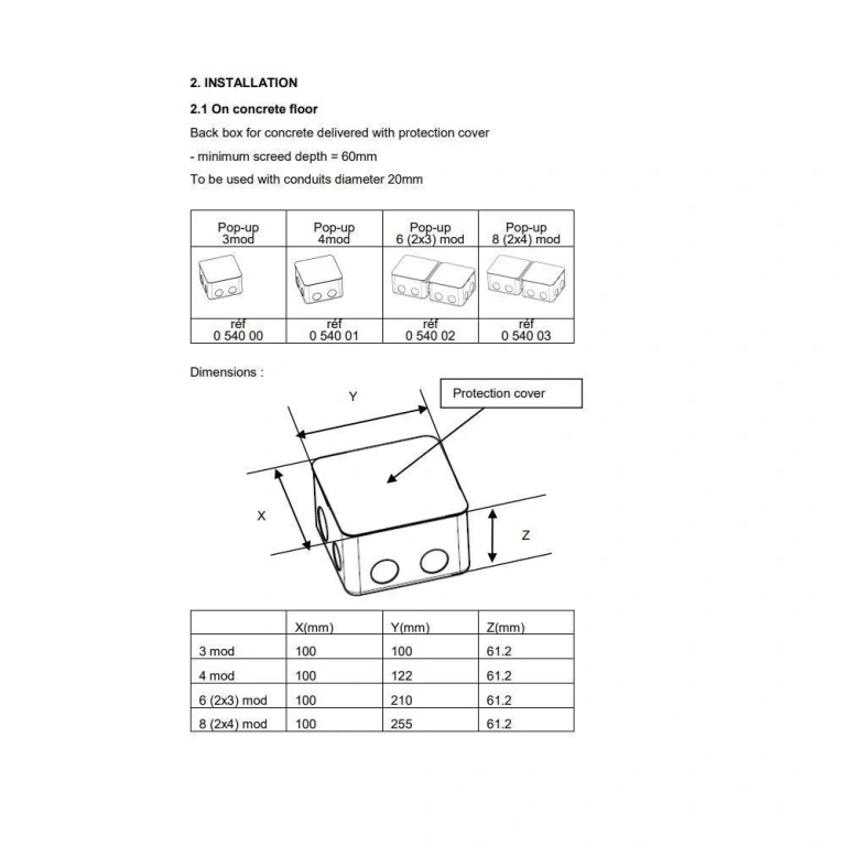 (copy) конзола за замазка, 3 модула, към подова кутия Pop-Up, legrand, 54000